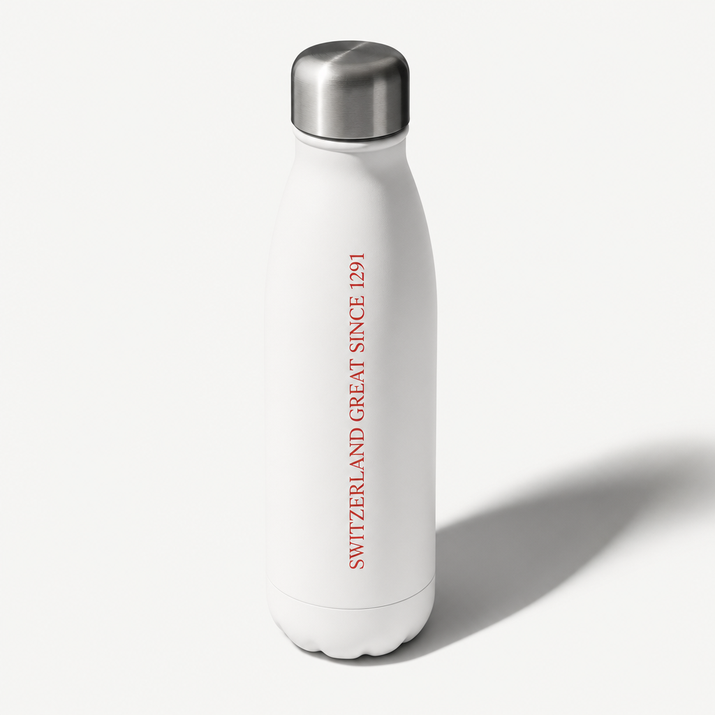 Gourde inox blanche SWITZERLAND GREAT SINCE 1291 packshot