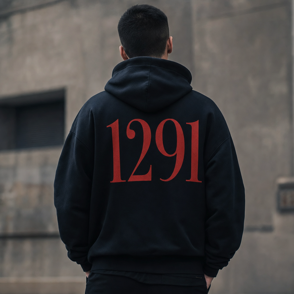 Hoodie noir 1291 porte