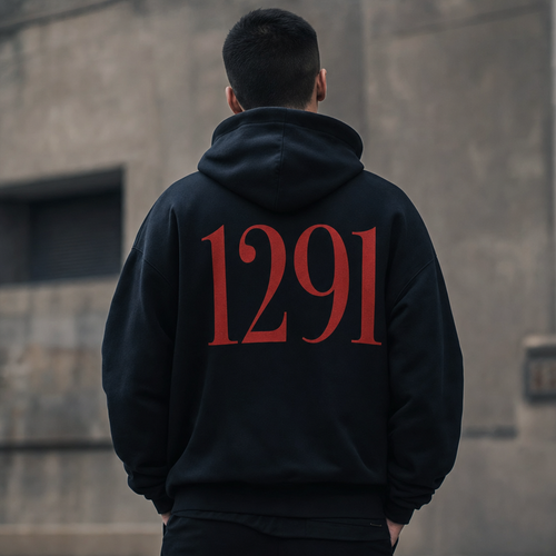 Hoodie noir 1291 porte