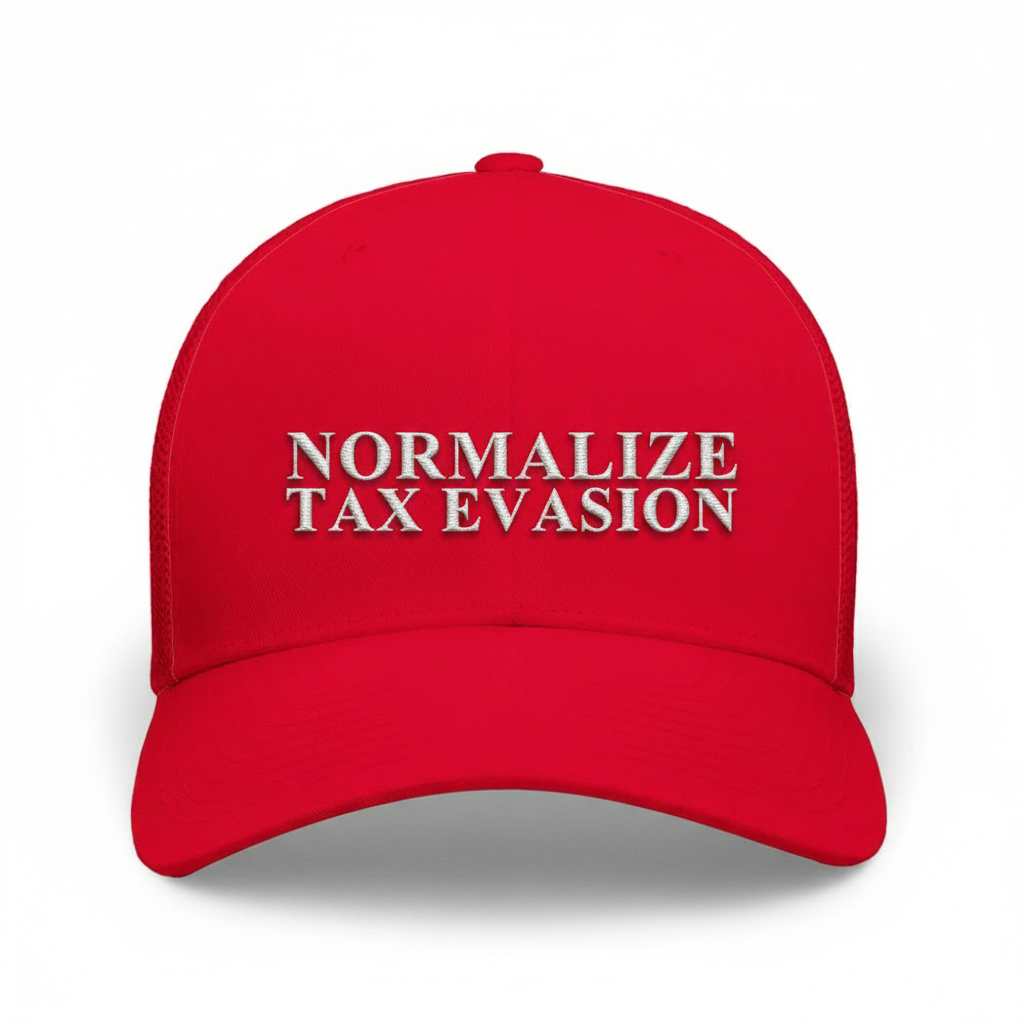 Casquette Normalize Tax Evasion red--red
