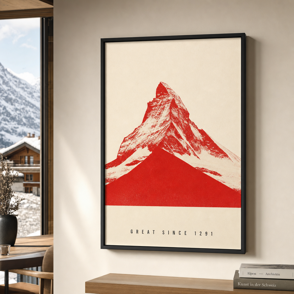 Le Tableau 1291 — design Alpine encadré au mur