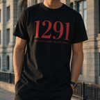 T-shirt noir 1291 SWITZERLAND GREAT SINCE porte en ville, lifestyle suisse