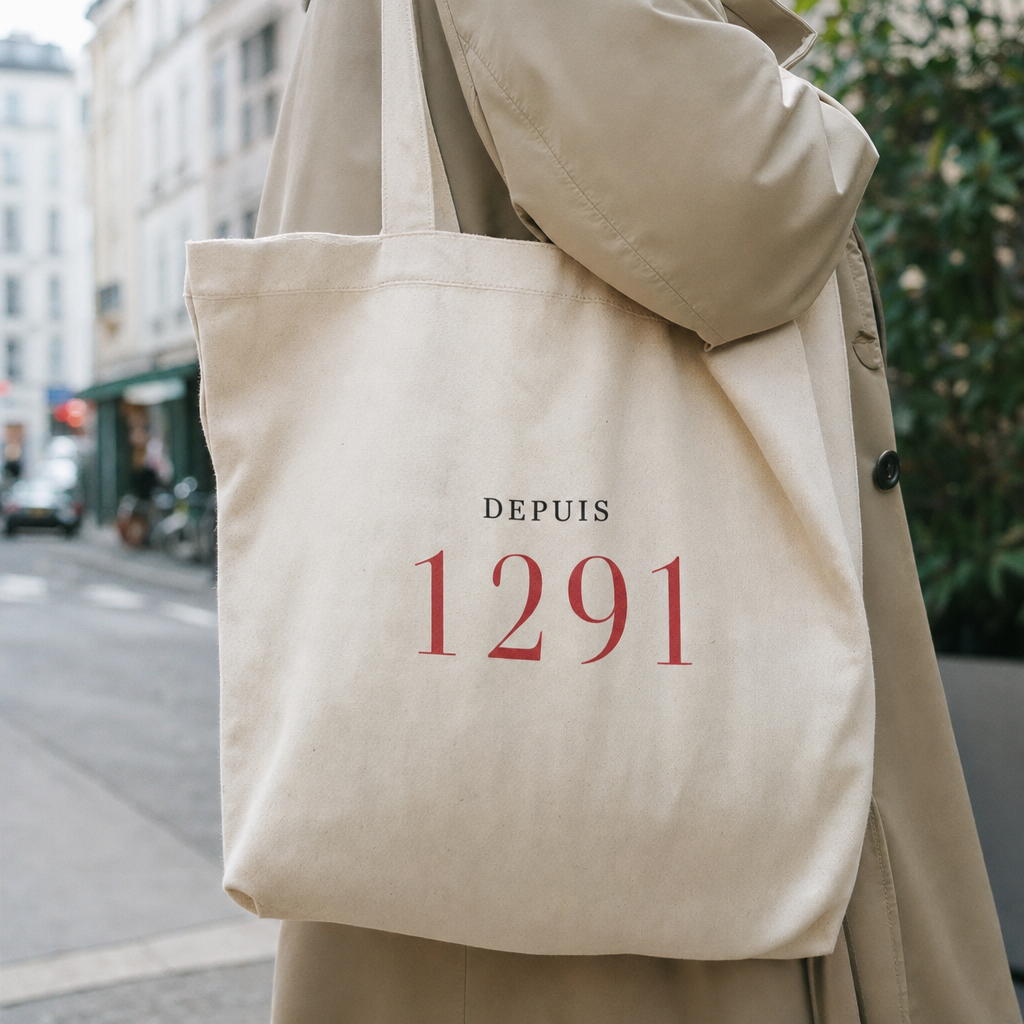 Tote ecru DEPUIS 1291 porte